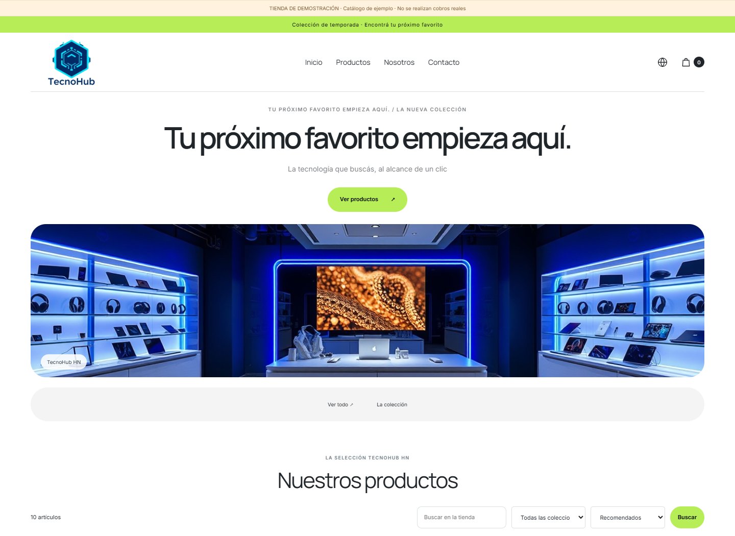 Diseño Apple-like para una tienda de tecnología