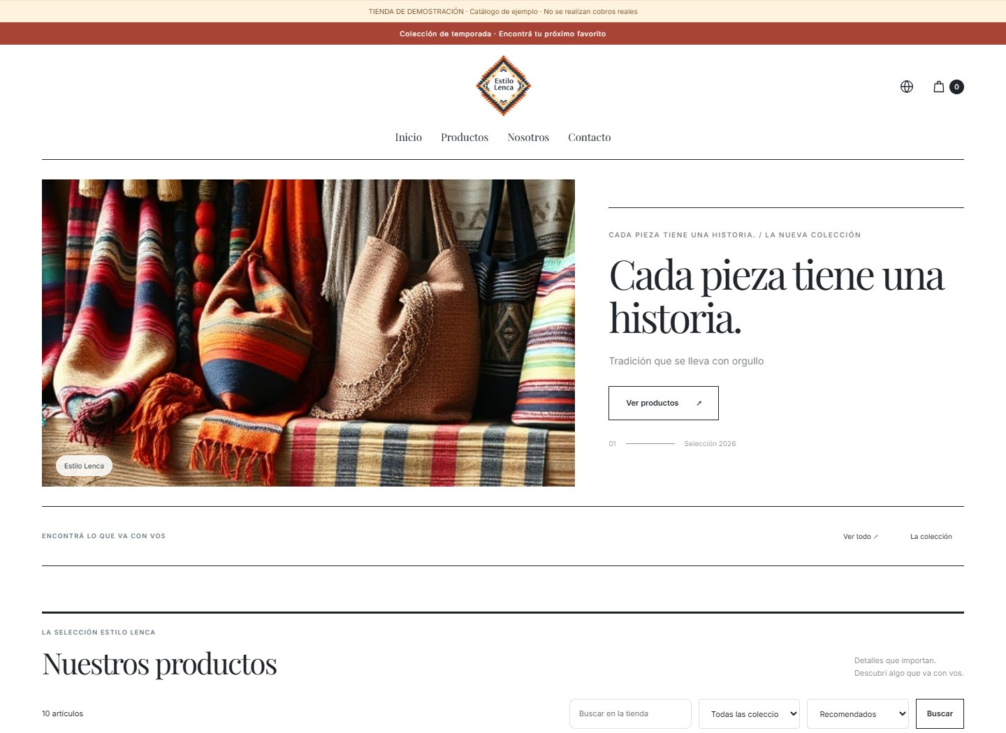 Captura real del tema Editorial