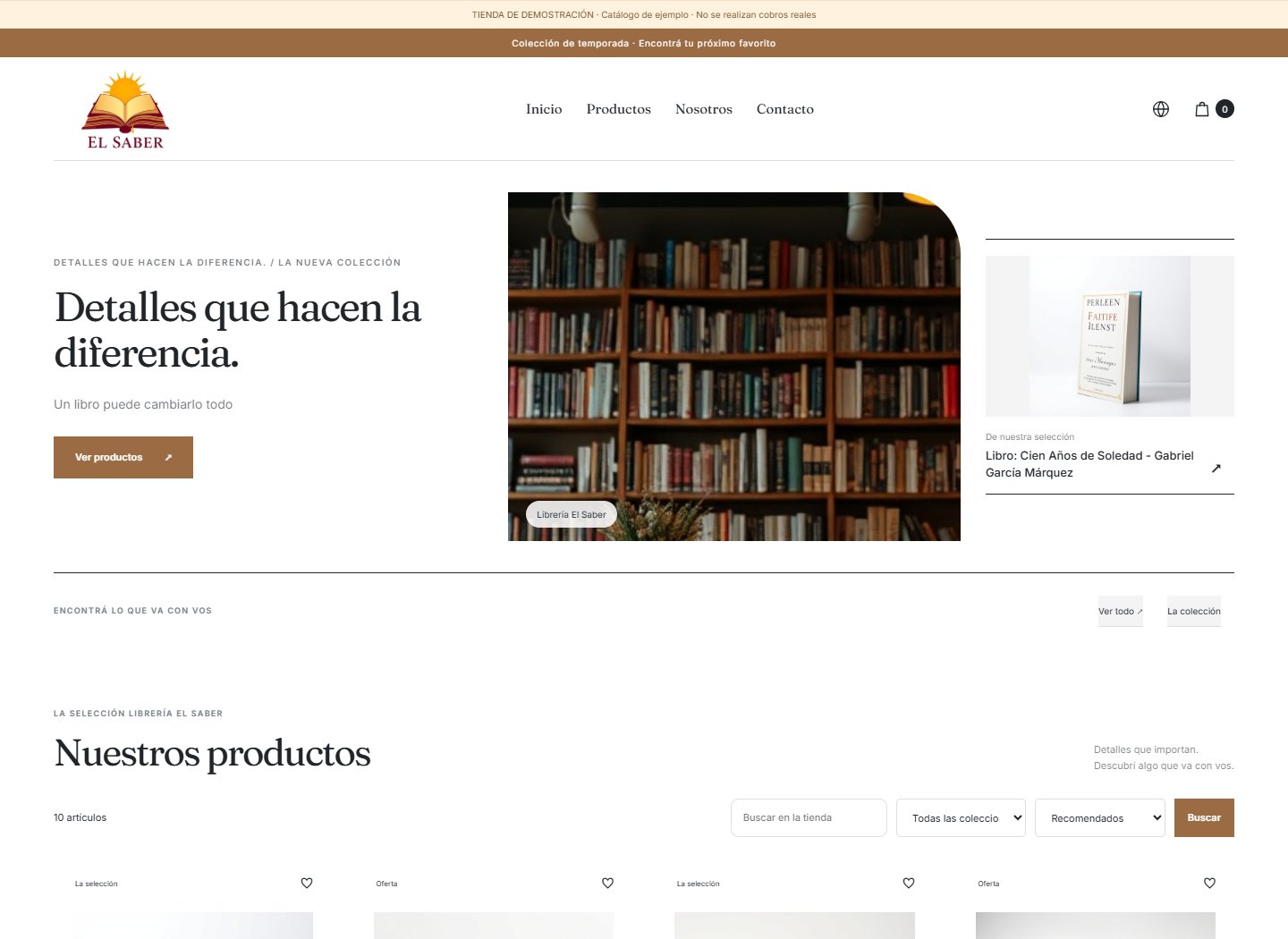 Captura real del tema Esencial