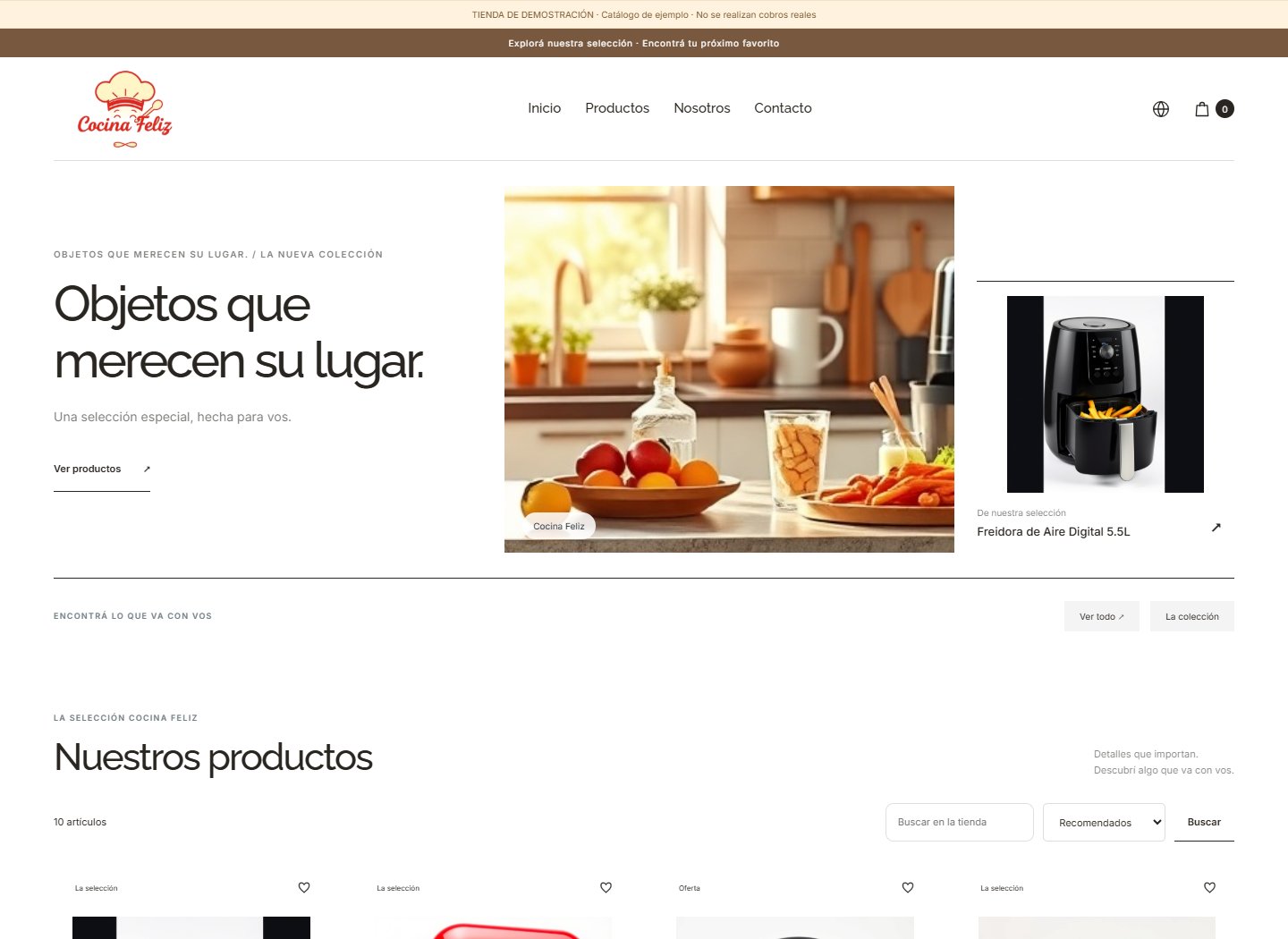 Captura real del tema Galería