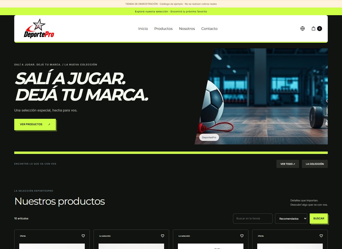 Captura real del tema Neón