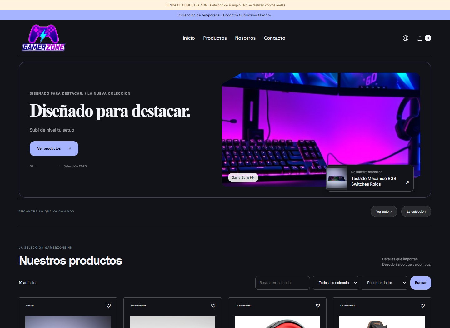 Captura real del tema Premium oscuro